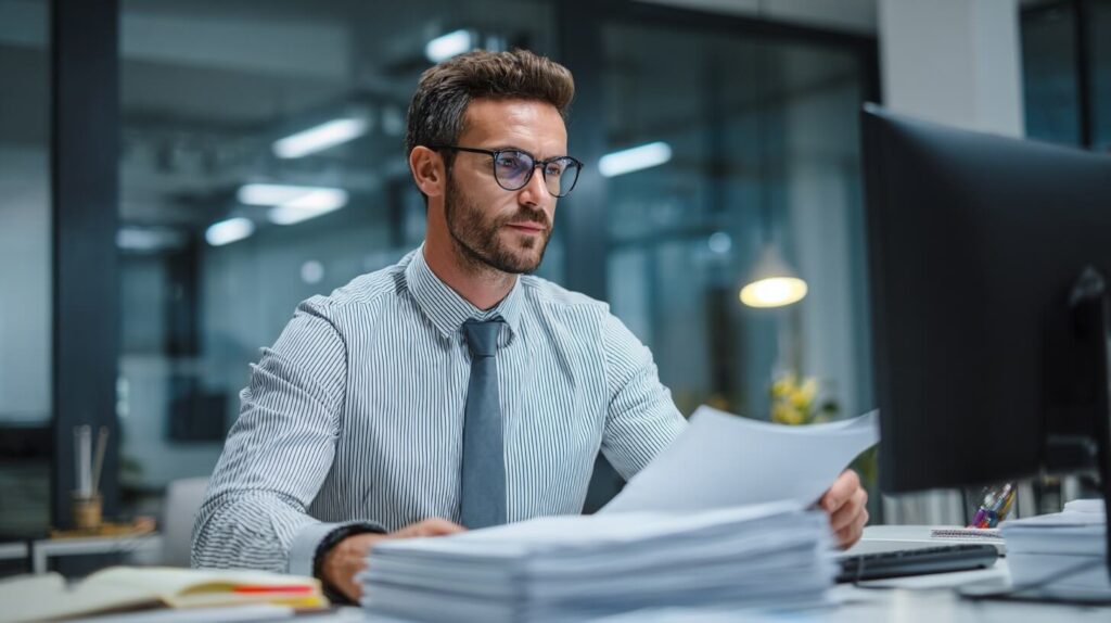 Man working with documents