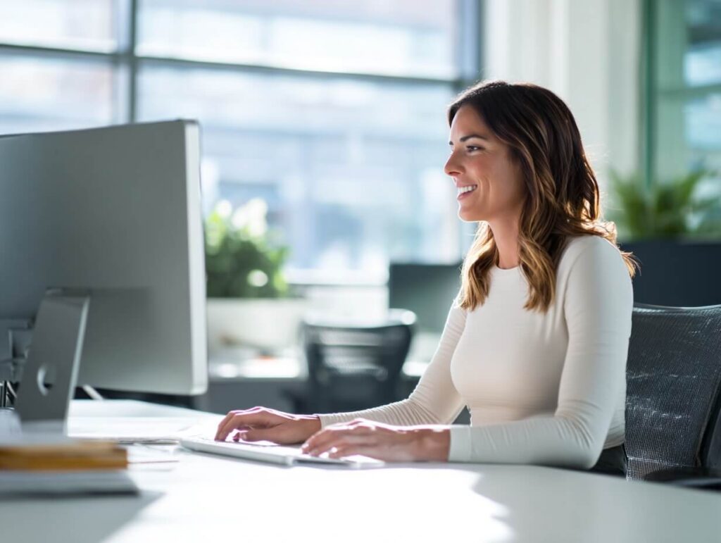 Woman working at desk